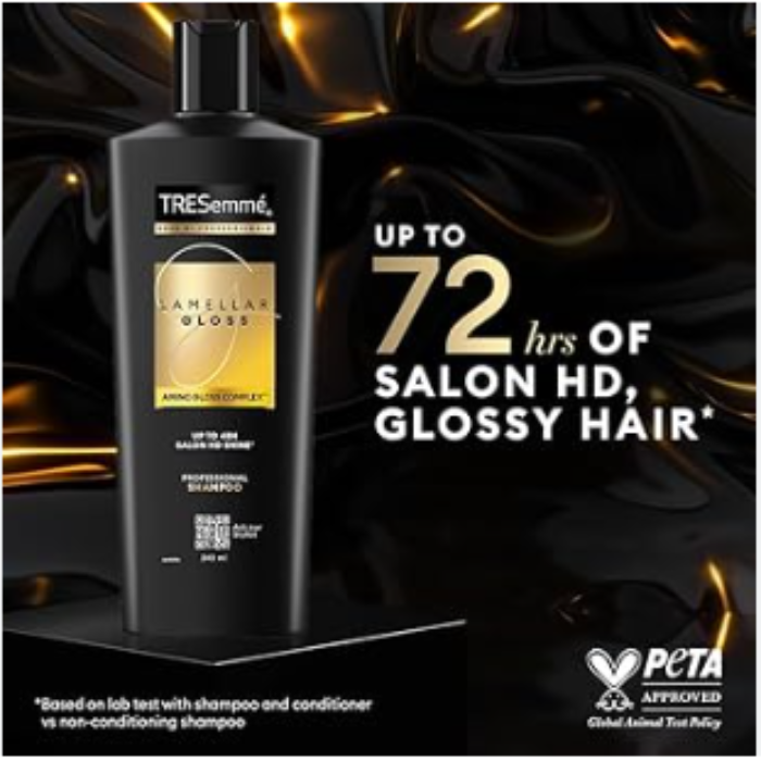 Salon-Like Glossy Hair with TRESemme Lamellar Gloss Shampoo!