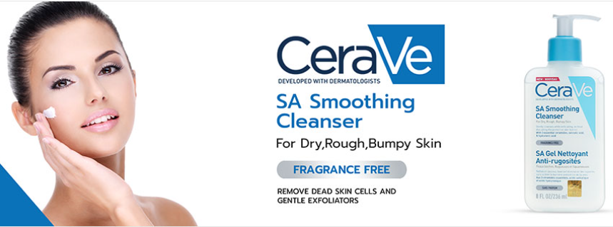 CeraVe SA Smoothing Cleanser For Dry, Rough & Bumpy Skin, contains Salicylic Acid, Dermatologist Recommended Face wash