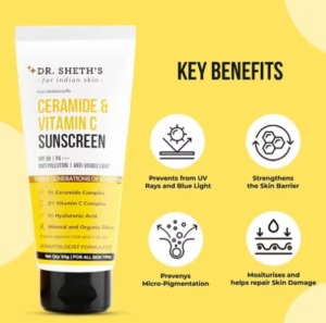 Read more about the article Dr. Sheth’s Ceramide & Vitamin C Sunscreen| SPF 50+ PA+++