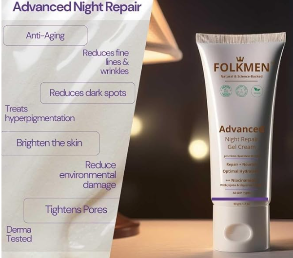 You are currently viewing FolkMen Advanced Night Repair Gel Cream For Men