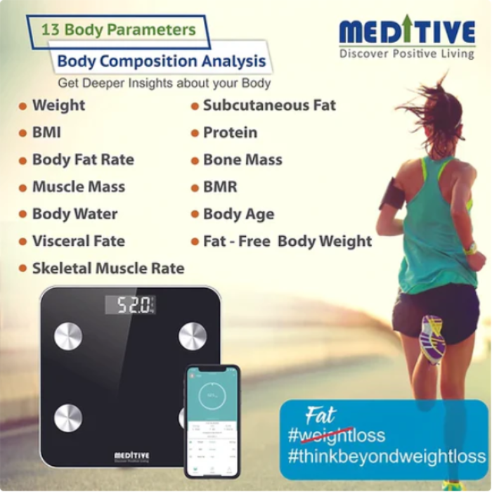 MEDITIVE Bluetooth Digital BMI Weight Scale