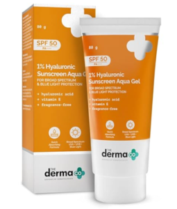 Read more about the article The Derma Co 1% Hyaluronic Sunscreen Aqua Gel
